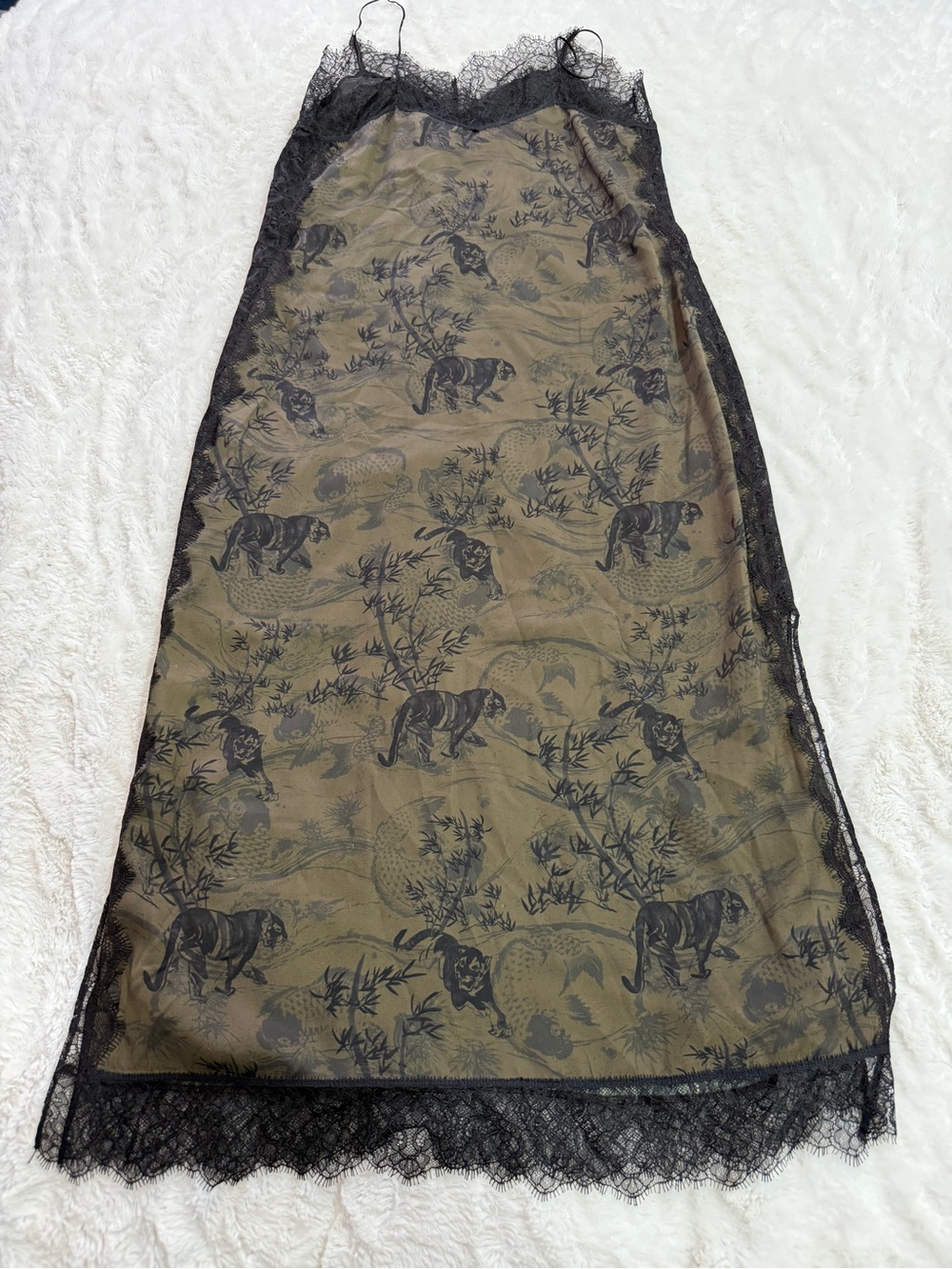 AllSaints Sky Strength Animal Print Lace Slip Midi Dress XS - Picture 16 of 16